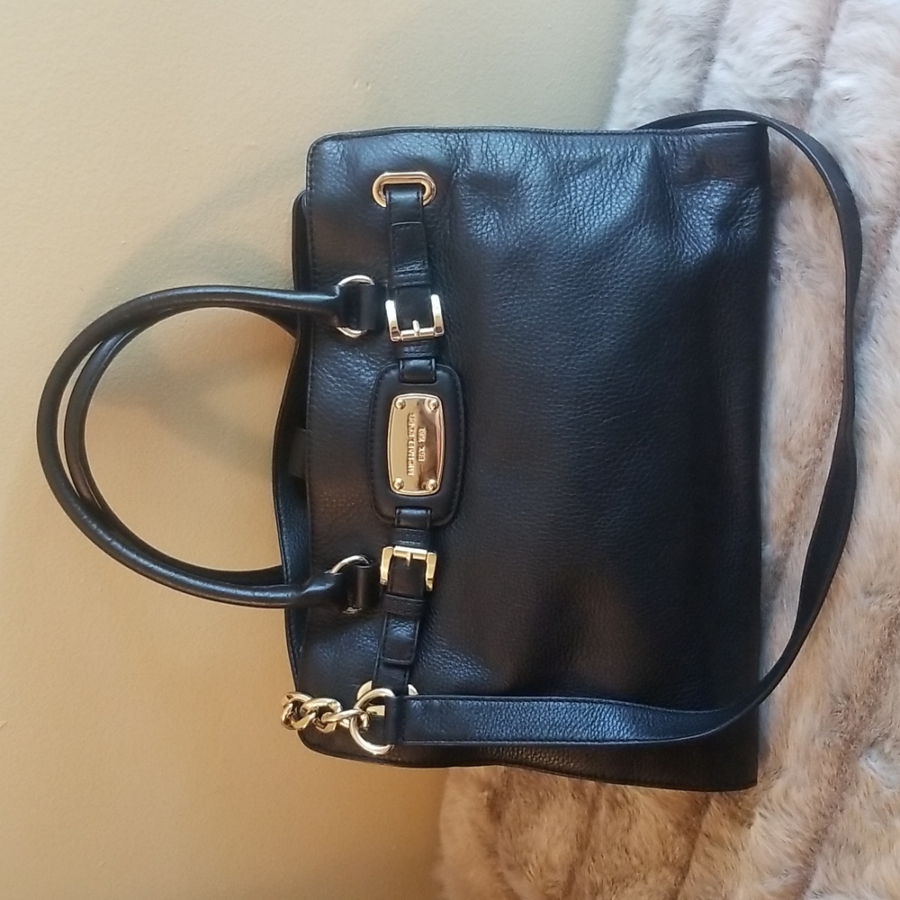 Michael Kors black Hamilton tote handbag
